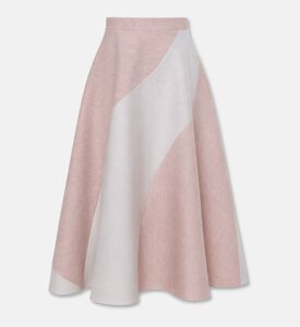 Blue For Burgundy Two-tone Diagonal Wave A-line Midi Skirt, Packshot View