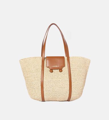 Woven Top Handle Spacious Tote Bag