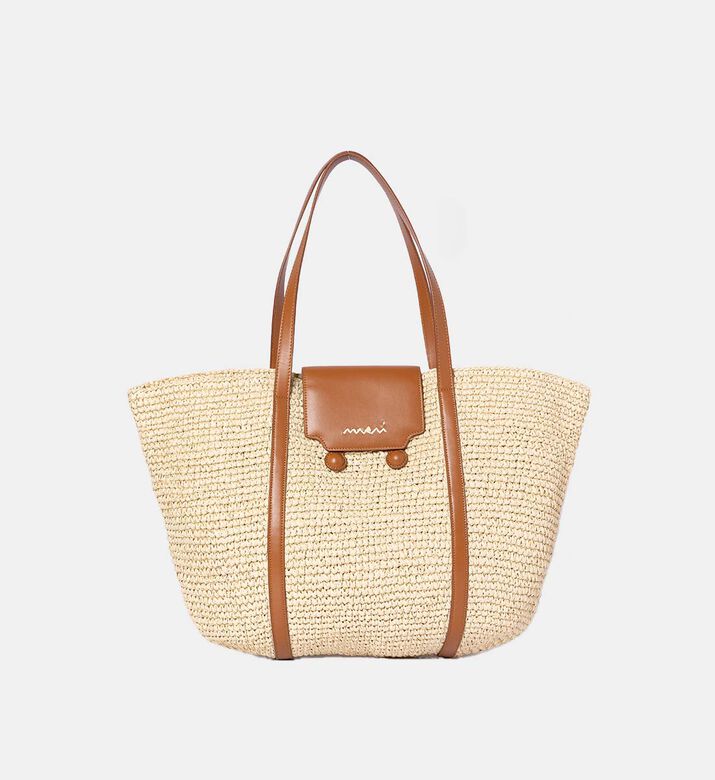 Woven Top Handle Spacious Tote Bag