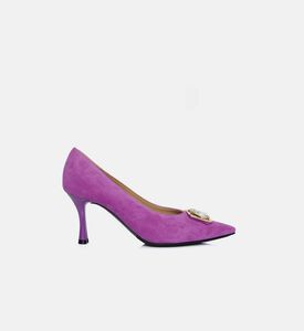 Suede Leather Pointed-toe Kitten Heel Pumps