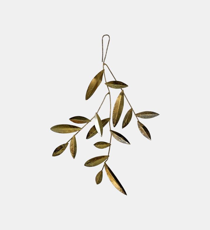 Gold Crackle Metal Leaf Ornament