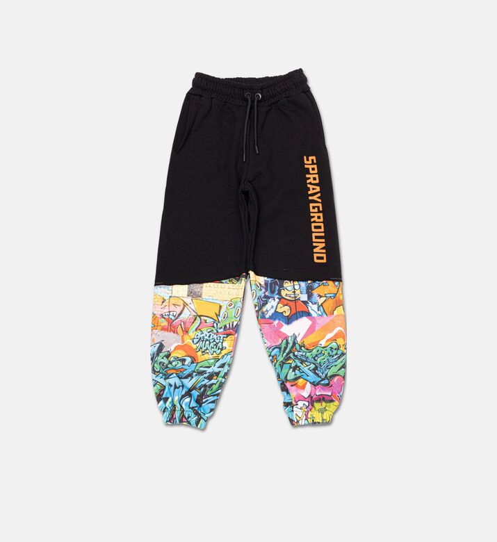 Sprayground Graffiti Cuff Shark Jogger Pants, Packshot View