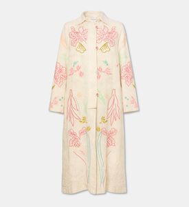 Forte-Forte Floral-embroidery Button Closure Coat, Packshot View
