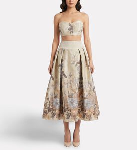 Savanna Brocade Floral Bralette, Grey, L, Model View