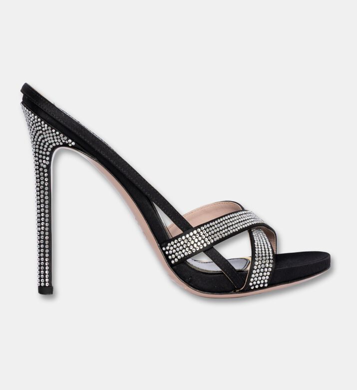 Gedebe Chrissy Rhinestone Embellished Slingback Sandals, Black, Eu-40, Packshot View