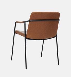 Dan Form Boto Leather Dining Armchair, Brown, Packshot View