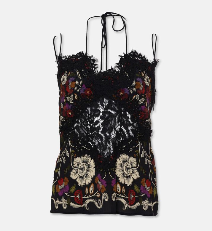 Farm Rio Rococo Floral-print Lace Top, Packshot View
