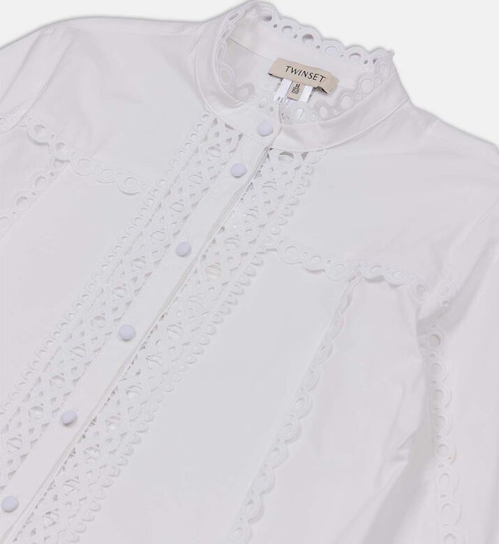 Inlay-embroidery Poplin Shirt