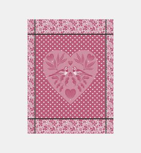 Jacquard Amour Cotton Tea Towel, Pink, Packshot View