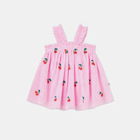 Embroidered Cherry Flared Dress