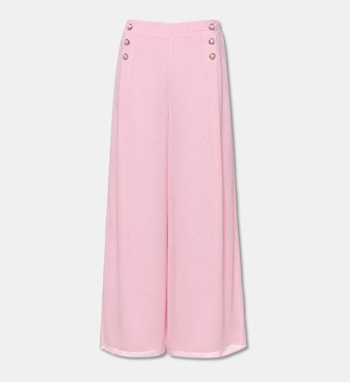 Edward Achour Paris Wide-leg High-waisted Pants, Pink, 42, Packshot View