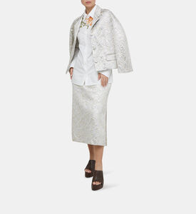 Pleated Back Detail Midi Skirt