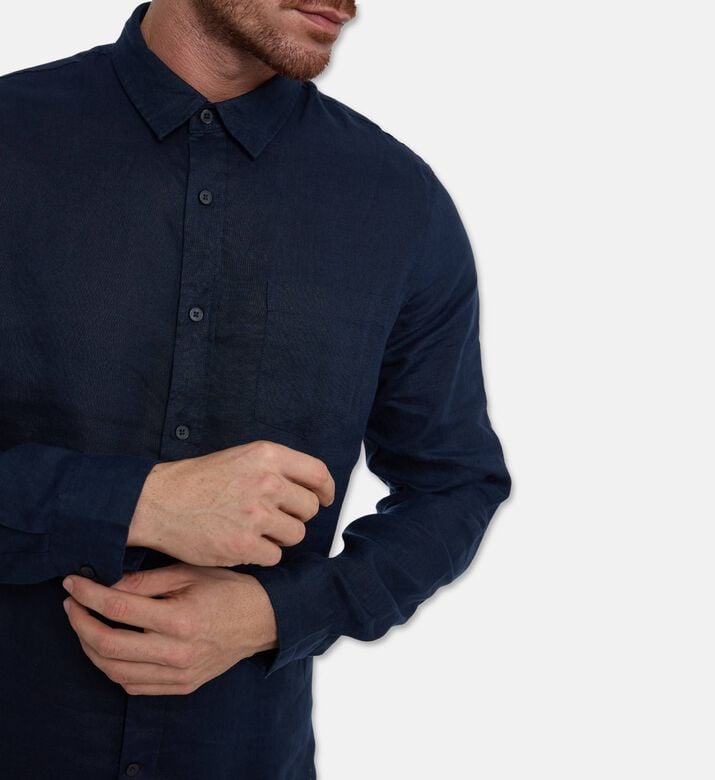 Vince Classic Long-sleeve Shirt, Blue, Xl, Model View