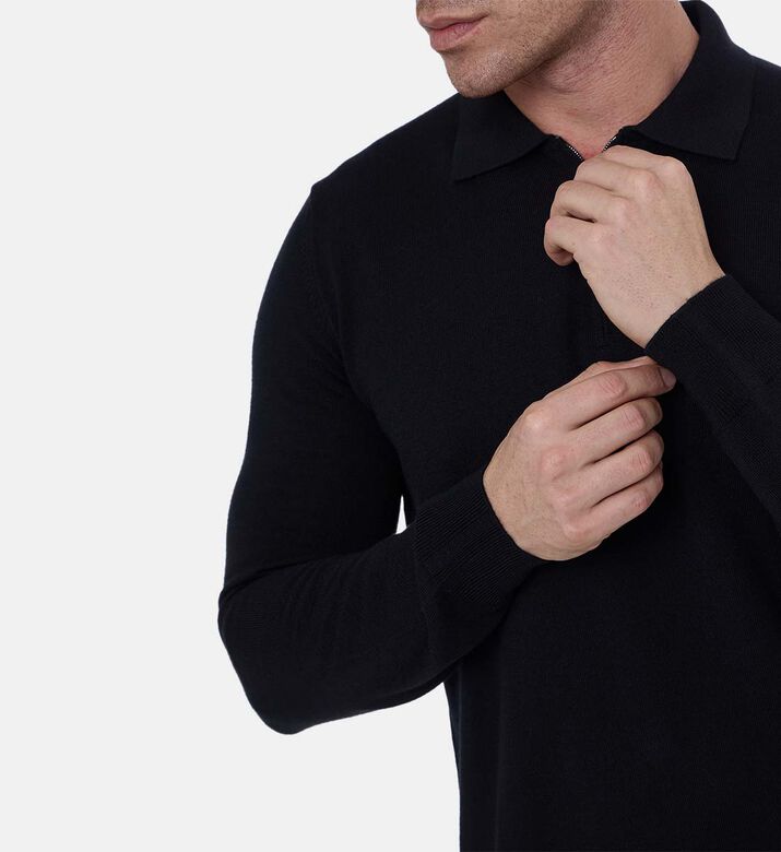 Knit Zip Fastening Polo Shirt