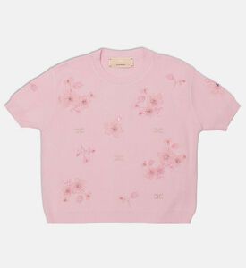 La Mia Bambina Knit Short-sleeve Crewneck Top, Packshot View