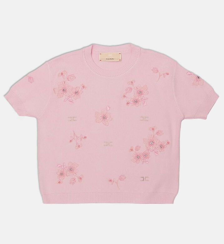 Knit Short-sleeve Crewneck Top