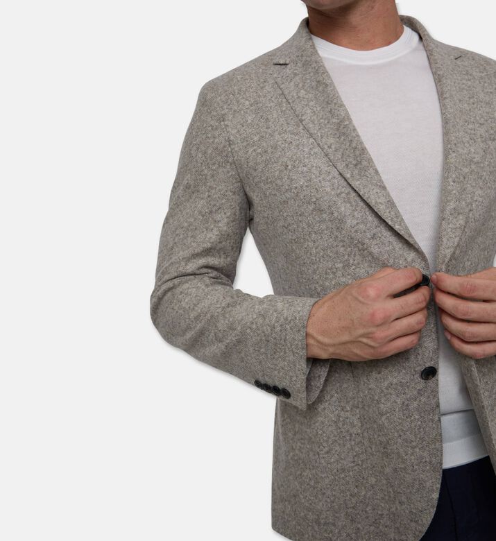 Hackett London Knit Single-breasted Closure Blazer, Model View