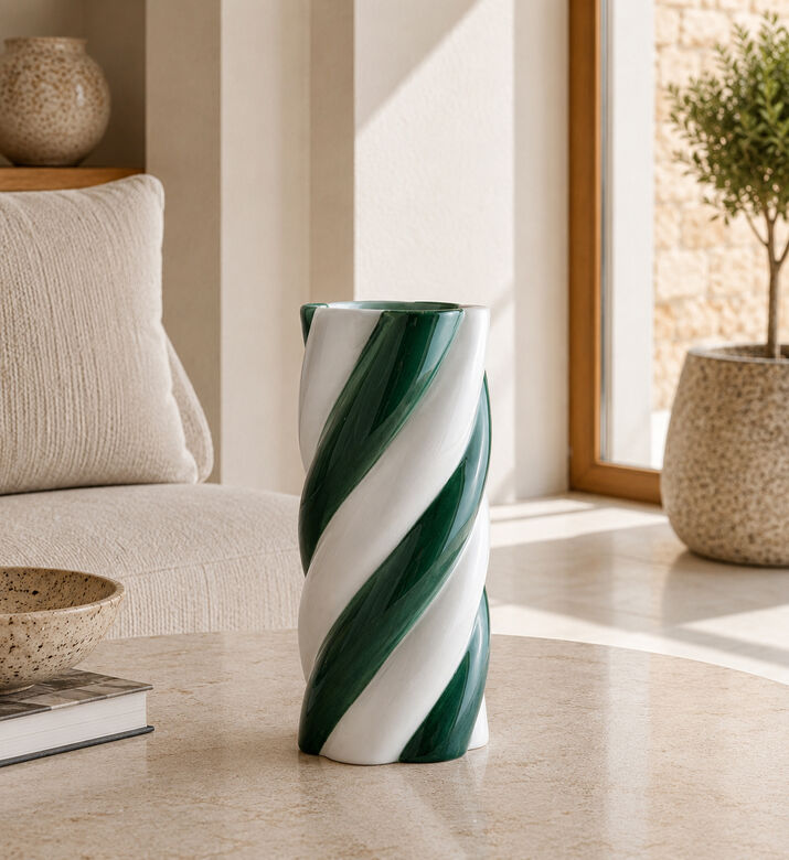 Que Rico Ceramic Cylindrical Shape Two-tone Vase, Packshot View