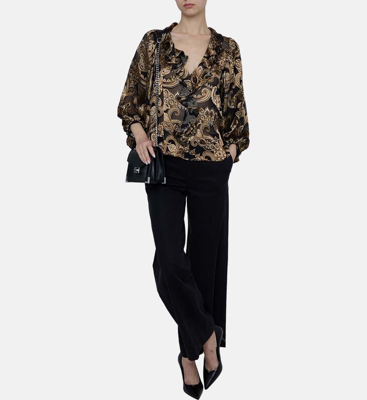 بنطلون بقصّة عريضة عالية الخصر غير رسمية بنطلون بقصّة عريضة عالية الخصر غير رسمية