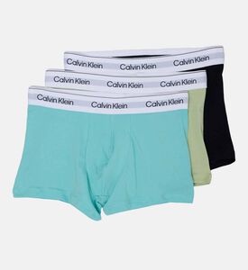 Calvin Klein Cotton Logo-print 3-pack Trunks, Blue, Xxl, Packshot View