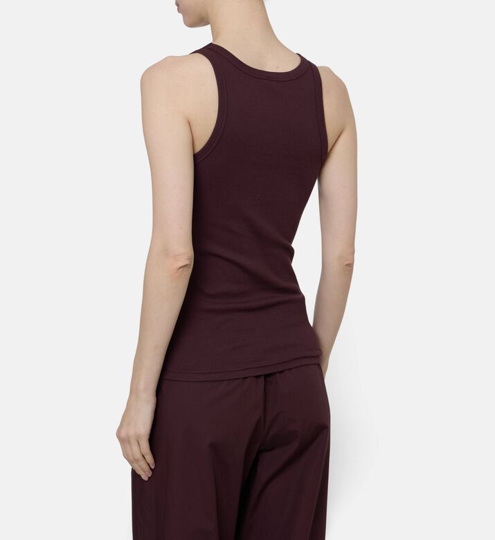 Samsoe Ribbed Racerback Fitted Tank Top, Model View