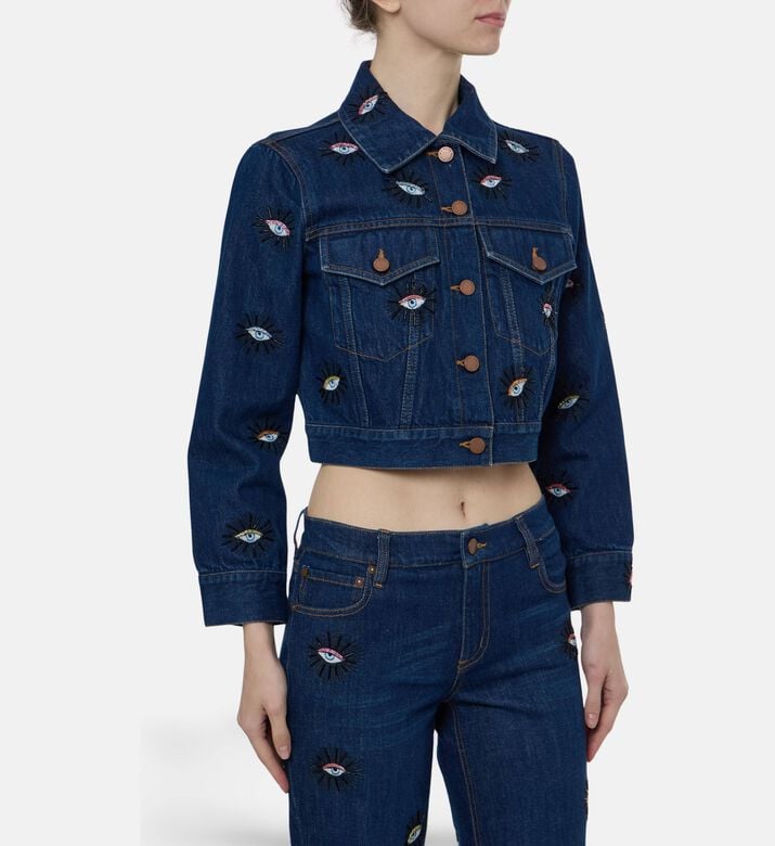 Alice and Olivia Eyes-embellished Button Closure Jacket, Model View