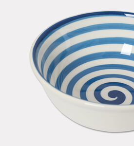 Easy Life Hand-painted Round Ceramic Bowl, Blue, Packshot View