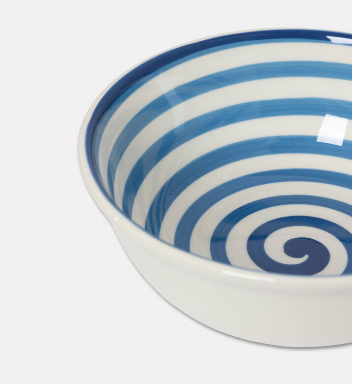 Easy Life Hand-painted Round Ceramic Bowl, Blue, Packshot View