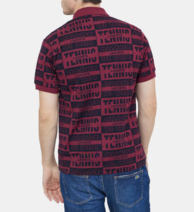 Two Tone Badge Print Polo Shirt Two Tone Badge Print Polo Shirt