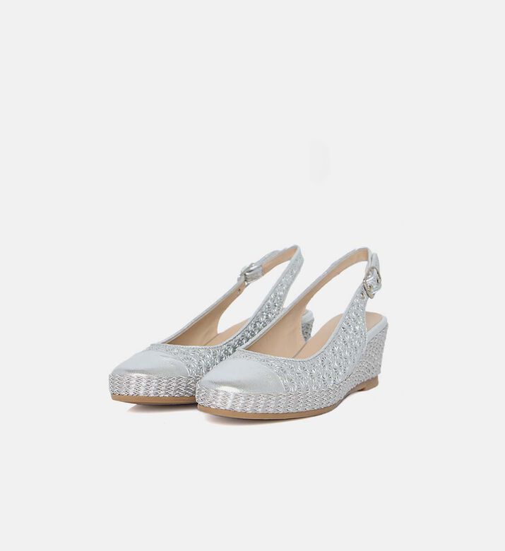 Patterned Slingback Wedges