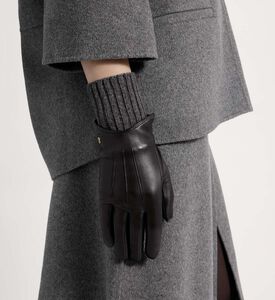 Rib-knit Wool Cuff Gloves