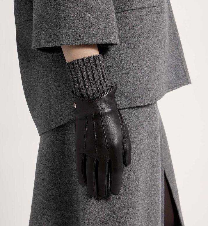 Rib-knit Wool Cuff Gloves