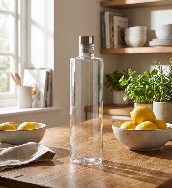 Andrea House Glass Round Water Bottle- 1.5 L, Packshot View