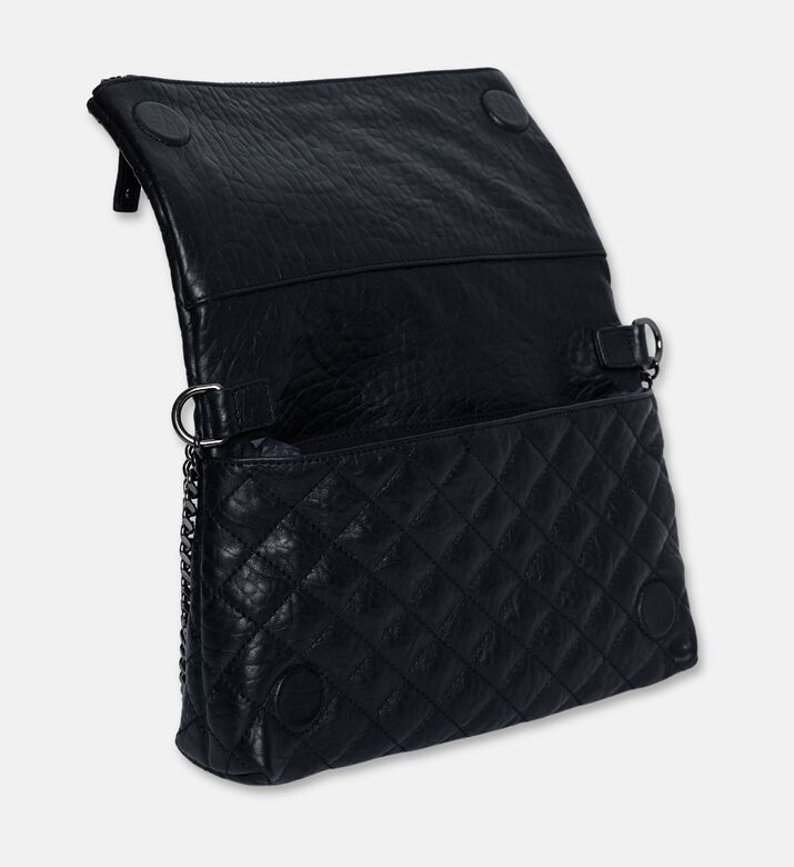 The Kooples Quilted Leather All-over Studded Clutch, Black, Packshot View