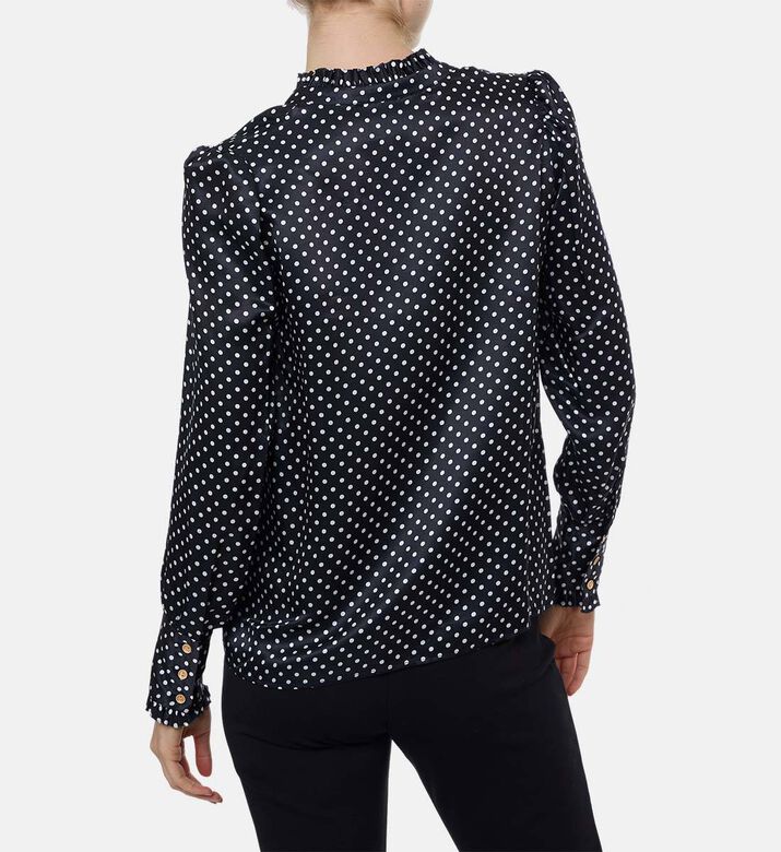 Weill Polka Dots Pattern Long-sleeve Shirt, Model View