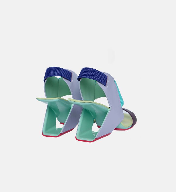 Sculptural Heel Square Toe Sandal