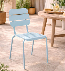 Ezeis Alicante Aluminum Stackable Chair, Blue, Packshot View
