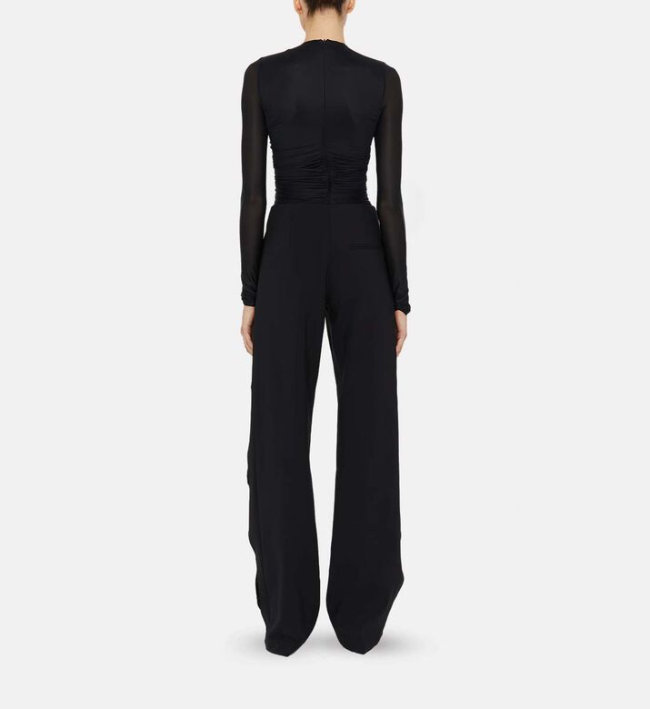 بلوزة طويلة الأكمام بفتحة