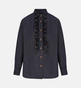 Ruffle Detail Denim Blouse