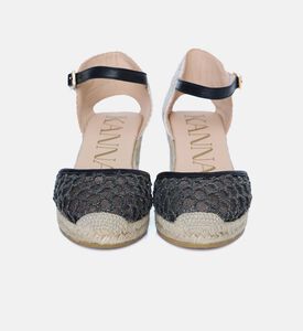 صندل أسود جوت بكعب ويدج