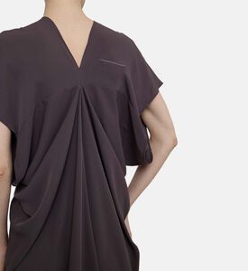 Wide Short-sleeve V-neck Dress