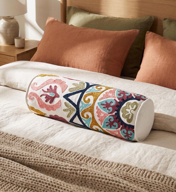 Home Deco and More Bolster Ellen Linen Throw Pillow 55x19 Cm, Packshot View
