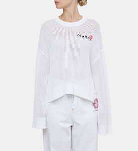 Logo-embroidered Open-knit Jumper