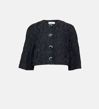 Boxy-fit Cropped Peplum Jacket
