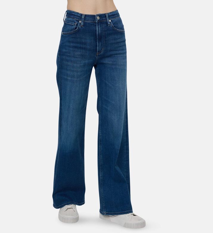 Citizens of Humanity Button Closure Wide-leg Denim Pants, Model View