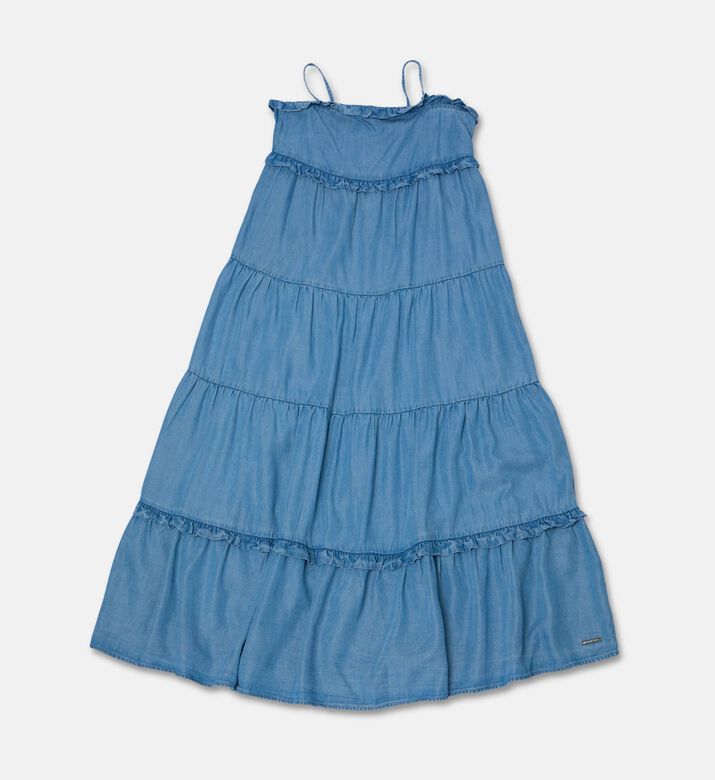 Michael Kors Ruffle-detail Sleeveless Denim Dress, Packshot View