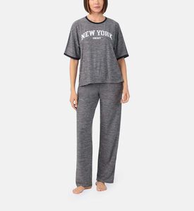 طقم بيجامة قصير الأكمام غير رسمي