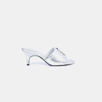 Metallic J Leather Mules