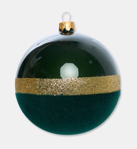 Home Deco and More Golden Band Christmas Ball, Green, Packshot View