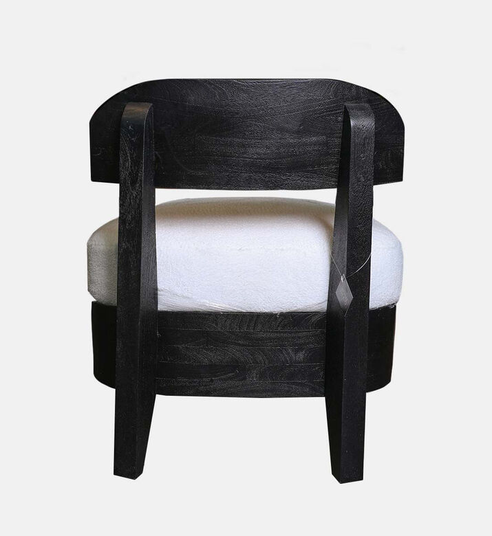 Home Deco and More Ava Acacia Arm Chair Round Back, Black, 75x75x84-cm, Packshot View